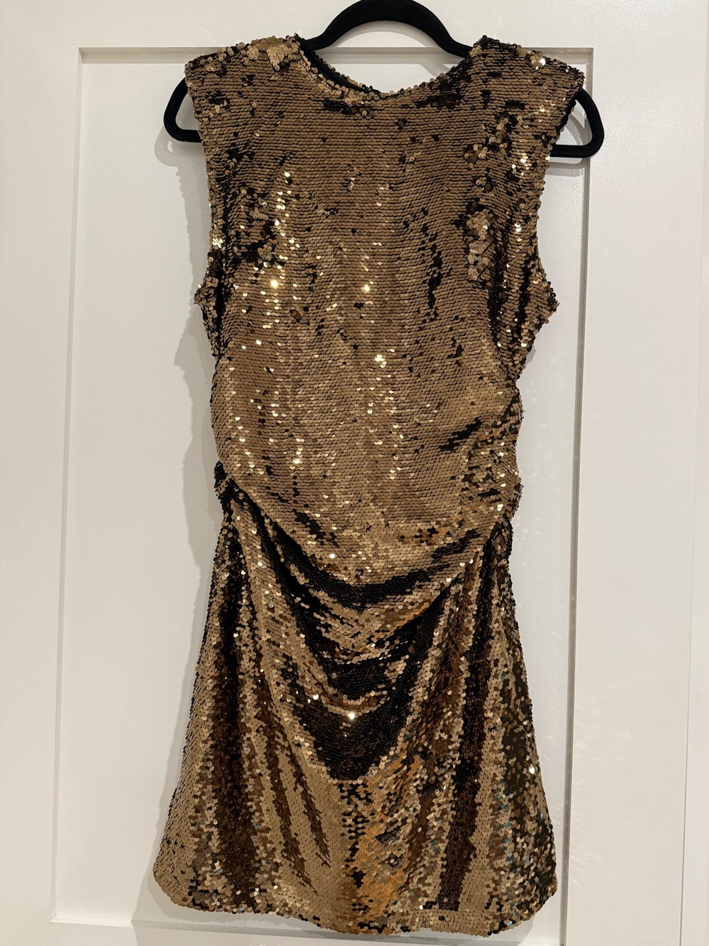 H&M Gold Sequin Jacket with Zip Front